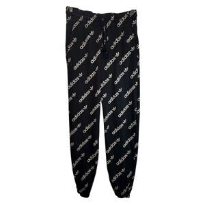 Adidas Originals Logomania Repeat Logo Track Pants Black Tan Small Blokecore Y2K